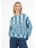 myMo Damen Strickpullover in Blau Mehrfarbig