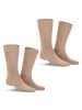 Kunert Socken Comfort Cotton 2-Pack druckfreier Bund in Beige-mel.