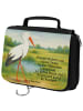 Mr. & Mrs. Panda Badetasche Storch Design mit Spruch in Weiß