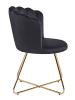 SalesFever Polsterstuhl 2er-Set im Muschel‑Design Samt mit goldfarbenem Gestell in Schwarz