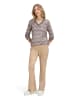 Betty Barclay Blusenshirt mit V-Ausschnitt in Grau/Beige