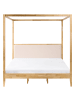 Beliani 2-tlg Doppelbett HAILLICOURT in Braun/Beige