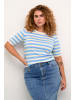 KAFFE curve Strickpullover KCmalia Regular fit in Vista Blue/Turtledove Stripe
