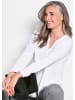 GOLDNER Tunika Elegante Viskosebluse mit V-Ausschnitt in weiß