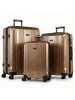 FERGÉ Kofferset Hartschale 3 teilig Koffer Set CANNES TSA-Schoß in braun