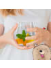 Mr. & Mrs. Panda Cocktail Glas Blume Kleeblatt mit Spruch in Transparent