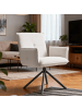 Home Nature Wohnkonzept Essstuhl aus Cord quadratisch 360° drehbar in Weiß 49x56x87 cm