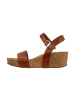 Divine Factory Noga Laura Edge Sandalen aus Leder mit Keilabsatz Braun