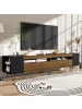 ABRIHOME Moderner TV-Schrank in Schwarz und Holzoptik – 180 x 36 x 43 cm