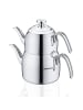 Korkmaz Korkmaz Droppa Mega Teekannen-Set für den perfekten Teegenuss - in Silber