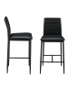 en.casa 2er-Set Barstuhl Lidköping in Schwarz (H)96cm (B)43cm (T)47cm