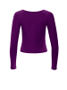 Winshape Functional Light and Soft Cropped Long Sleeve Top AET131LS in dark plum