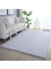 KADIMA DESIGN Teppich Kurzflor Uni-Look Polyester Wohnzimmer waschbar in Silber