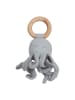 leevje Baby Rassel mit Holzring 'octopus' in blue