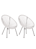 Beliani 2er-Set Cocktailsessel ACAPULCO II in Weiß/Schwarz