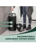 eluno Pushmülleimer 35 Liter aus Stahlblech, Retro Abfalleimer mit abnehmbarem Deckel