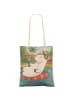 Mr. & Mrs. Panda Schultertasche Einhorn Blümchentail Design ohne Spruch in Weiß