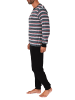 NORMANN Frottee Schlafanzug lang Pyjama RingelMuster - 82323 in rot