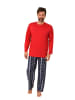 NORMANN Schlafanzug lang Pyjama FlanellHose Karo - 88204 in rot1