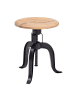 KADIMA DESIGN Drehhocker | Akazie/Metall, 39x62,5cm, Höhenverstellbar