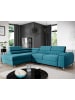 MF Design Lauryn Recamiere Links in Blau -  (L) 205 x (B) 278 x (H) 92 cm