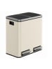 SONGMICS Mülleimer Pary in Beige-Schwarz - (B)31.5 x (H)44.5 x (T)41 cm - 2 x 15 L