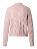 More & More edler, verkürzter Zopfstrick-Pullover in mellow rose