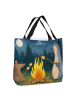 Mr. & Mrs. Panda Tote Bag Damen Pinguin Lagerfeuer Design ohne S... in Weiß