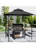 Outsunny Grillpavillon 240L x 150B x 258H cm Dunkelgrau