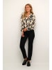 Kaffe Langarm-Bluse KAditte Regular fit in Black/Feather Gray Leo