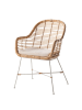 home24 home24 Armlehnenstuhl aus Rattan in Braun - 143 x 44 x 87 cm in Braun