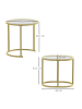 HOMCOM Couchtisch-Set-50L x 50B x 50,5H cm-Gold