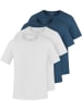 normani 4er Set Herren T-Shirts aus Bio-Baumwolle Nyons in Marine/Marine/Weiß/Weiß