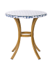 Beliani Outdoor Bistrotisch RIFREDDO in Naturfarben/Blau/Beige