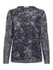 Soaked in Luxury Langarm-Shirt SLAvetta Gerade Passform in Navy Swirl Print