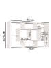 FineBuy Wandregal in Weiß / MDF / 85x16x48
