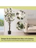 COSTWAY 120 cm Künstlicher Bougainvillea Baum in Weiß