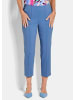 GOLDNER Kurzgröße:  Bengalinhose Elegante 7/8-Hose mit Biesen in blau