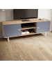 KADIMA DESIGN Lowboard Eiche-Dekor Grau 150x55x40 cm TV-Kommode Modern, Design in Braun-Grau