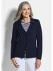 GOLDNER Strickblazer Milano-Ripp-Blazer mit Reverskragen in marine