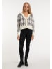 myMo Strickjacke in Wollweiss Mehrfarbig