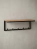 KADIMA DESIGN Design Wandgarderobe Massivholz / Metall 70x27x30 cm