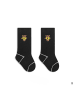 MUNADUNA 5er-Pack Mittelsocken in Schwarz mit Honey Bärenmotiv
