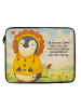 Mr. & Mrs. Panda Laptop Tasche Löwe Astrologie Design mit Spruch in Weiß