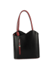 Florence Florence Schultertasche, Rucksack Leder schwarz, rot ca. 28cm