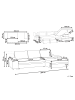 Beliani 3-Sitzer Sofa HRISEY in Weiß/Schwarz - (W) 293 x (H) 90 x (L) 161 cm