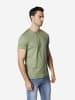 KOROSHI Basic baumwolle henley t-shirt in khaki