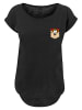 F4NT4STIC Long Cut T-Shirt Looney Tunes Tasmanian Devil Face Faux Pocket in schwarz