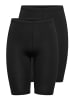 ONLY Shorts Leggings 2-er Stück Pack Fitness Radlerhose ONLLIVE in Schwarz-Schwarz