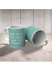 Mr. & Mrs. Panda Kaffeebecher Spruch Reinigungskraft Held mit Sp... in Meeresbrise